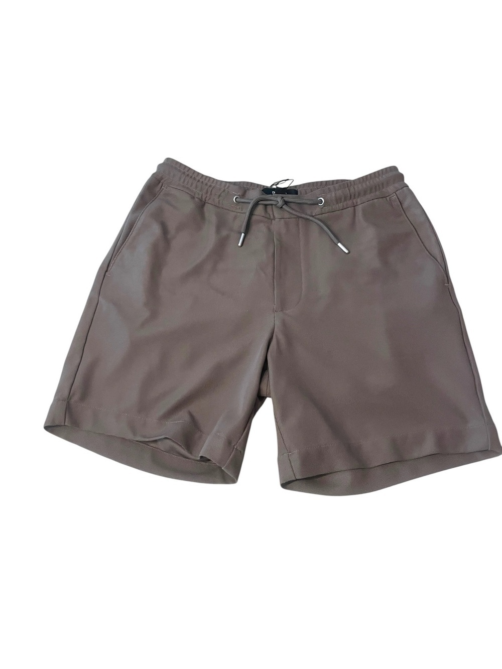 NWT Reiss Newmark Textured Men's Drawstring Shorts in Mocha Brown Sz 28